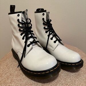 Dr. Martens 1460 Patent (Glossy) Leather White Boot